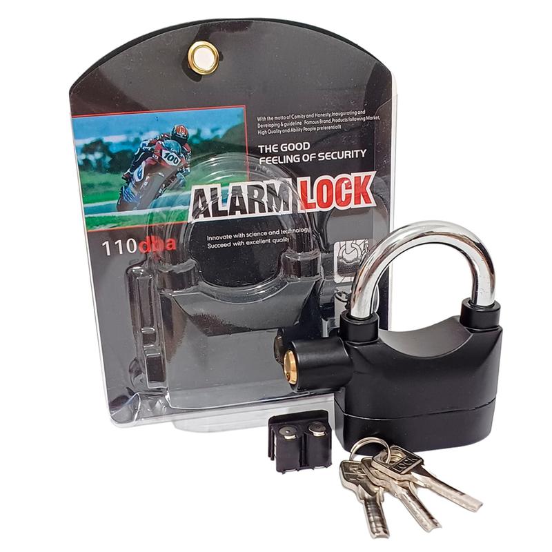 Trava Cadeado Alarme Sonoro Anti Roubo Moto Bike Portão 110d